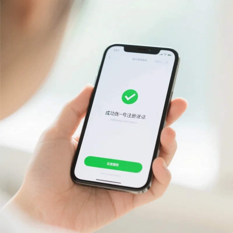 智能手机屏幕显示风暴娱乐账户注册成功信息