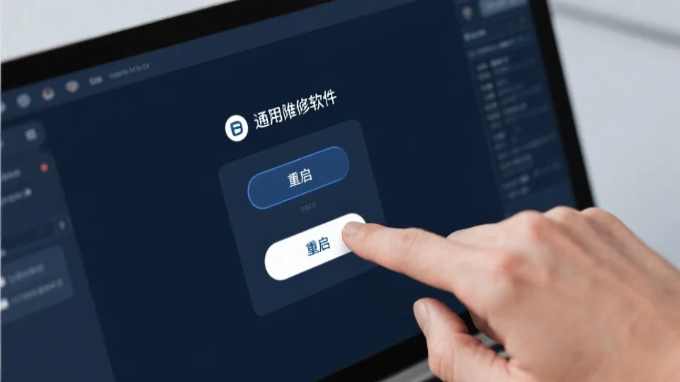 手正在点击重启按钮